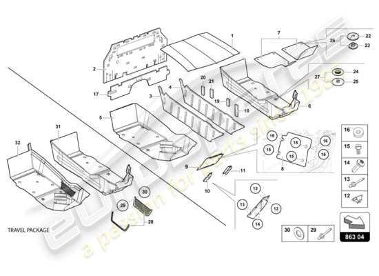 a part diagram from the Lamborghini LP770-4 SVJ Coupe (2020) parts catalogue