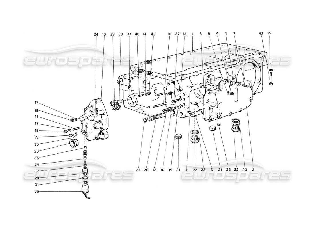 Ferrari 512 BB Getriebe Teilediagramm