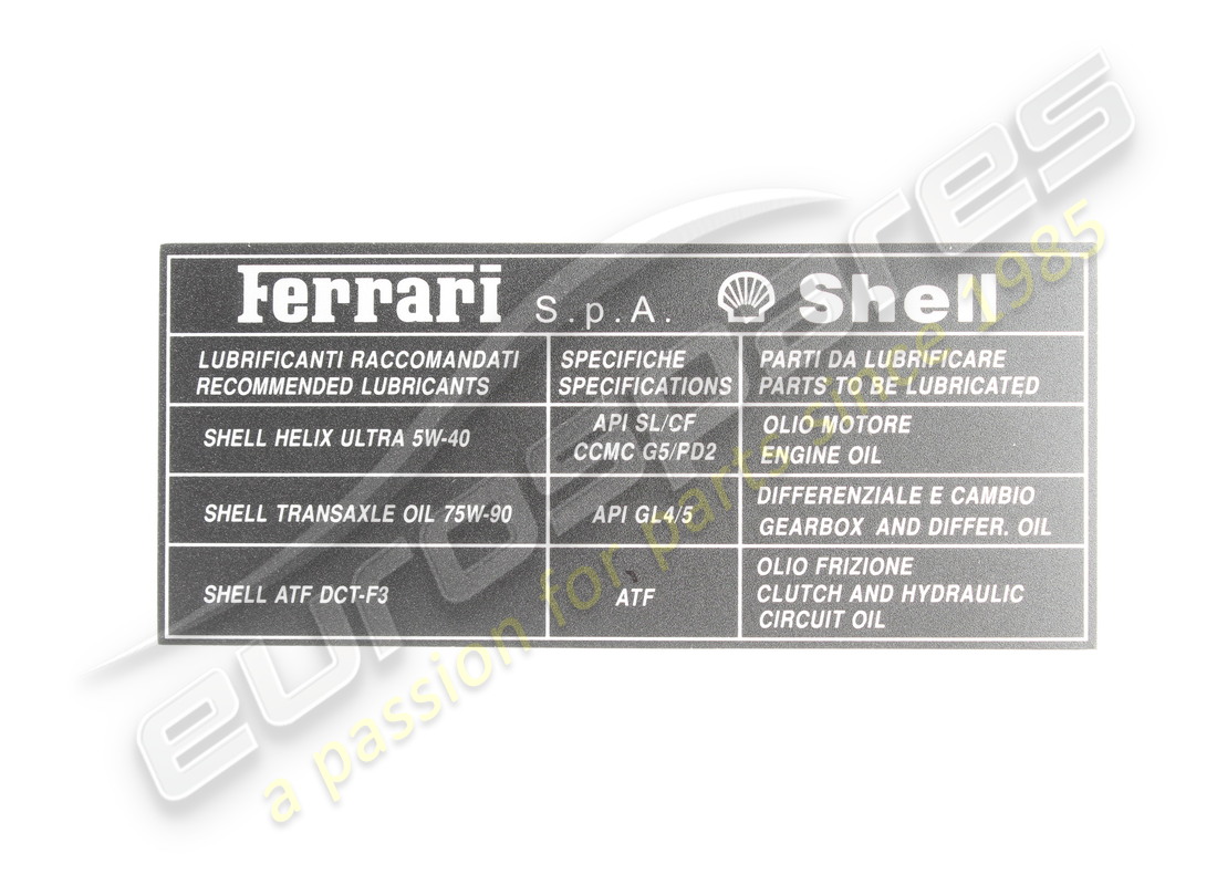 NEUER Ferrari KLEBSTOFF FÜR MOTOR-/GETRIEBEÖL. TEILENUMMER 258125 (1)