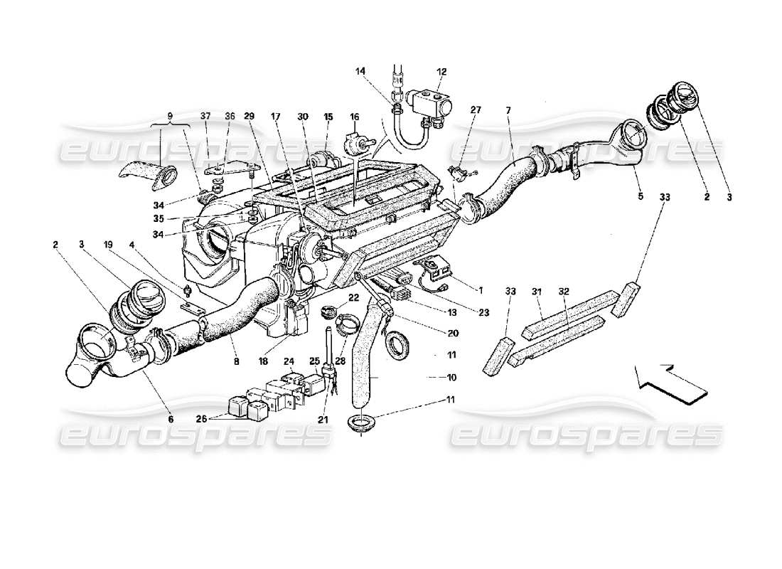 ein teilediagramm aus dem teilekatalog ferrari 512 tr