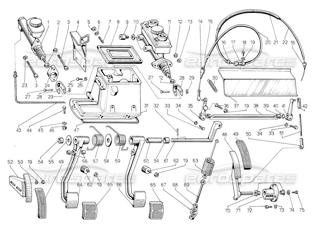 ein teilediagramm aus dem teilekatalog lamborghini jalpa