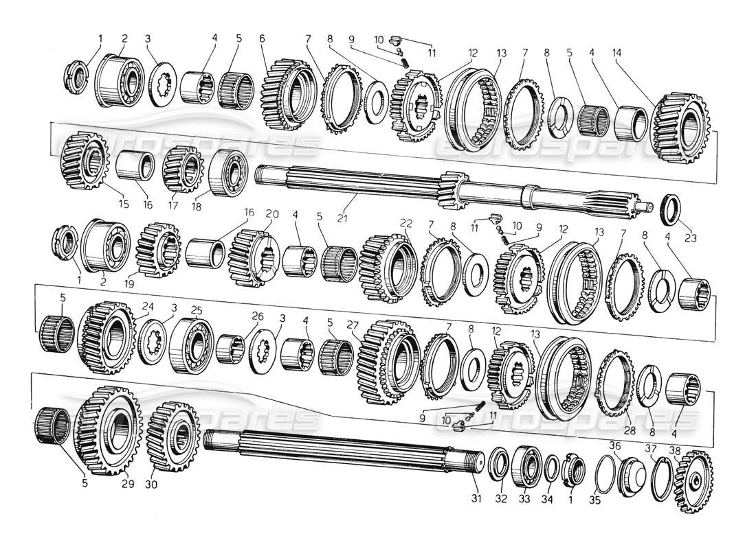 ein teilediagramm aus dem teilekatalog lamborghini countach