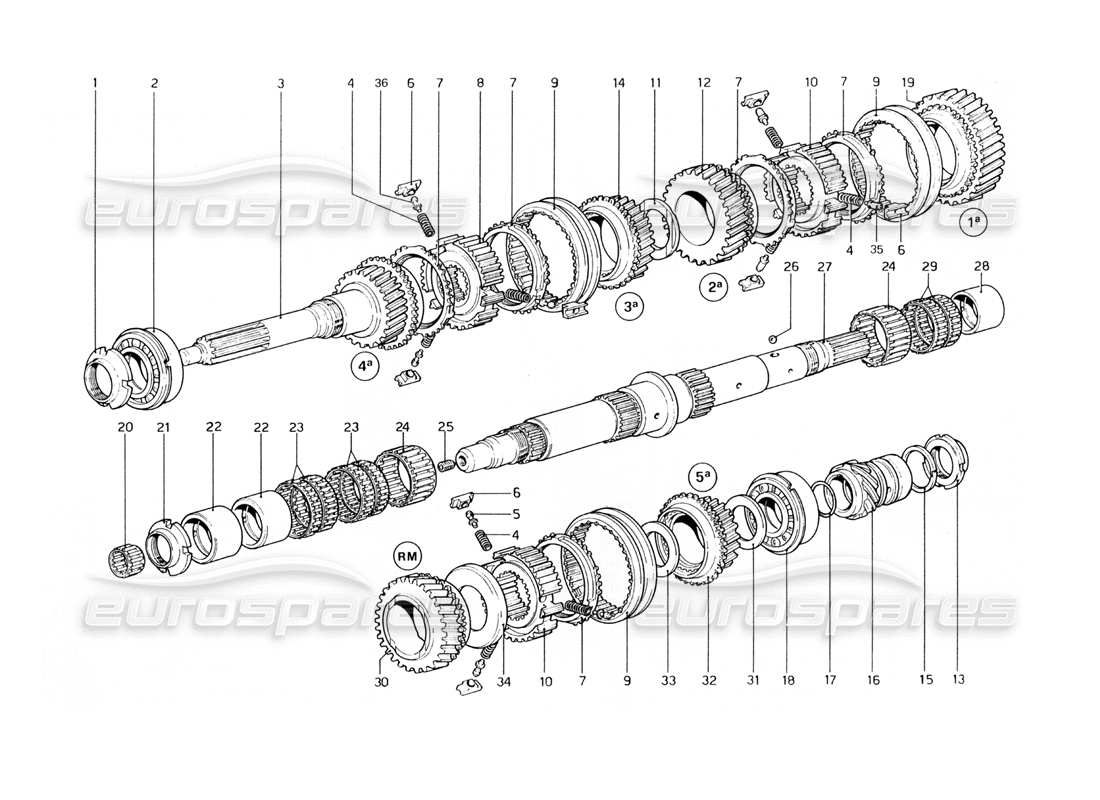 ein Teilediagramm aus dem Ferrari 400 GT (Mechanical) Teilekatalog