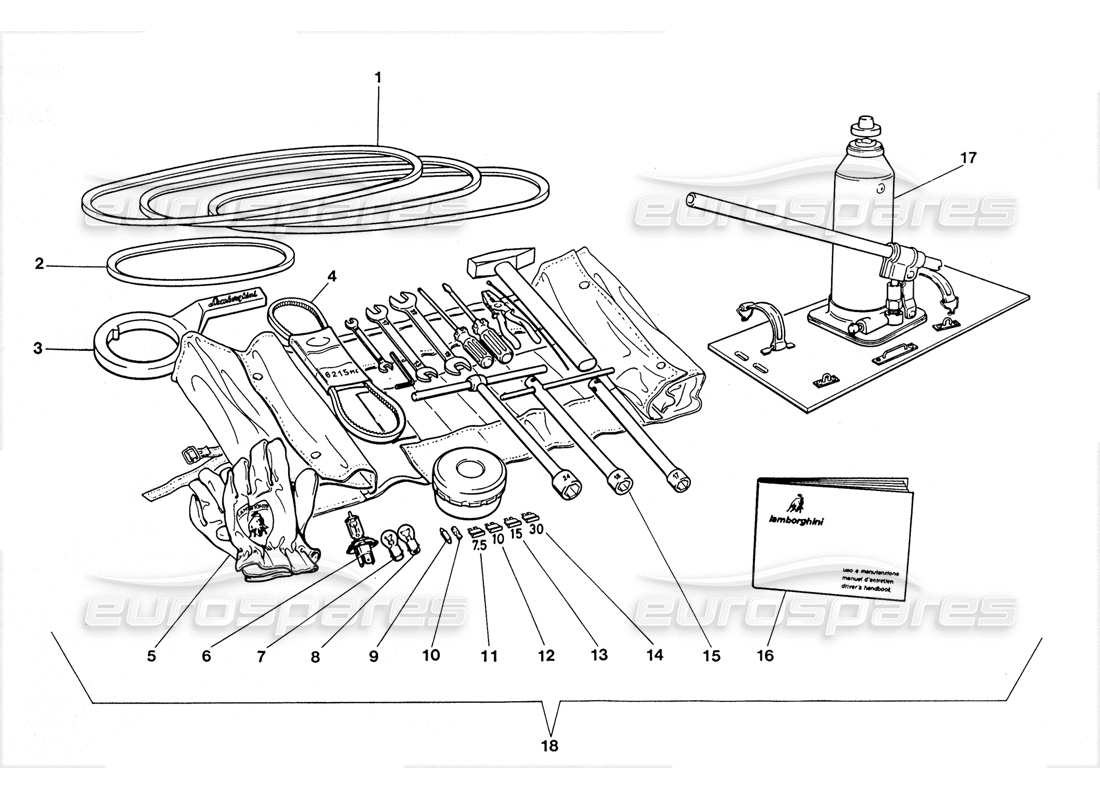 ein teilediagramm aus dem teilekatalog lamborghini lm002