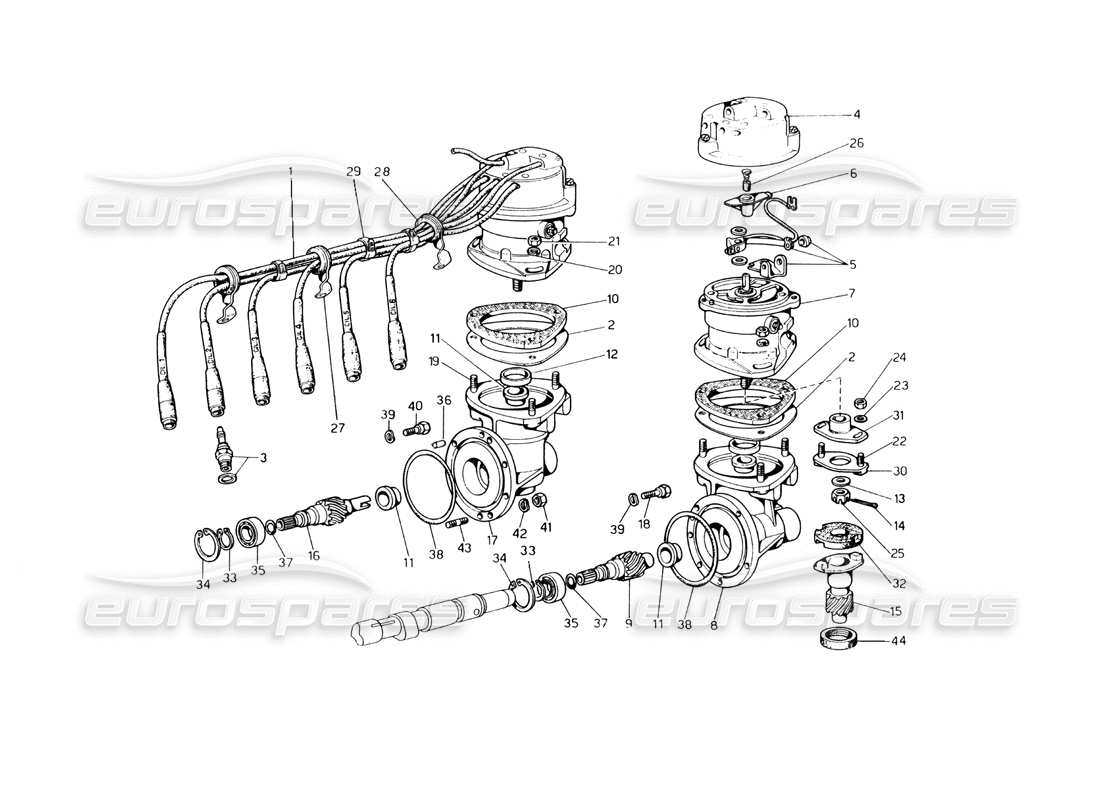 ein Teilediagramm aus dem Ferrari 400 GT (Mechanical) Teilekatalog