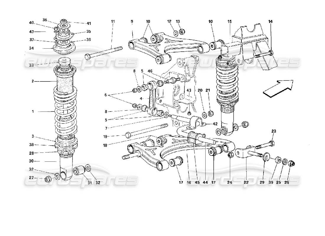 ein teilediagramm aus dem teilekatalog ferrari 512 tr