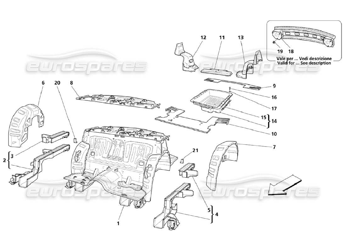 eine teilezeichnung aus dem maserati qtp. (2006) 4.2 teilekatalog