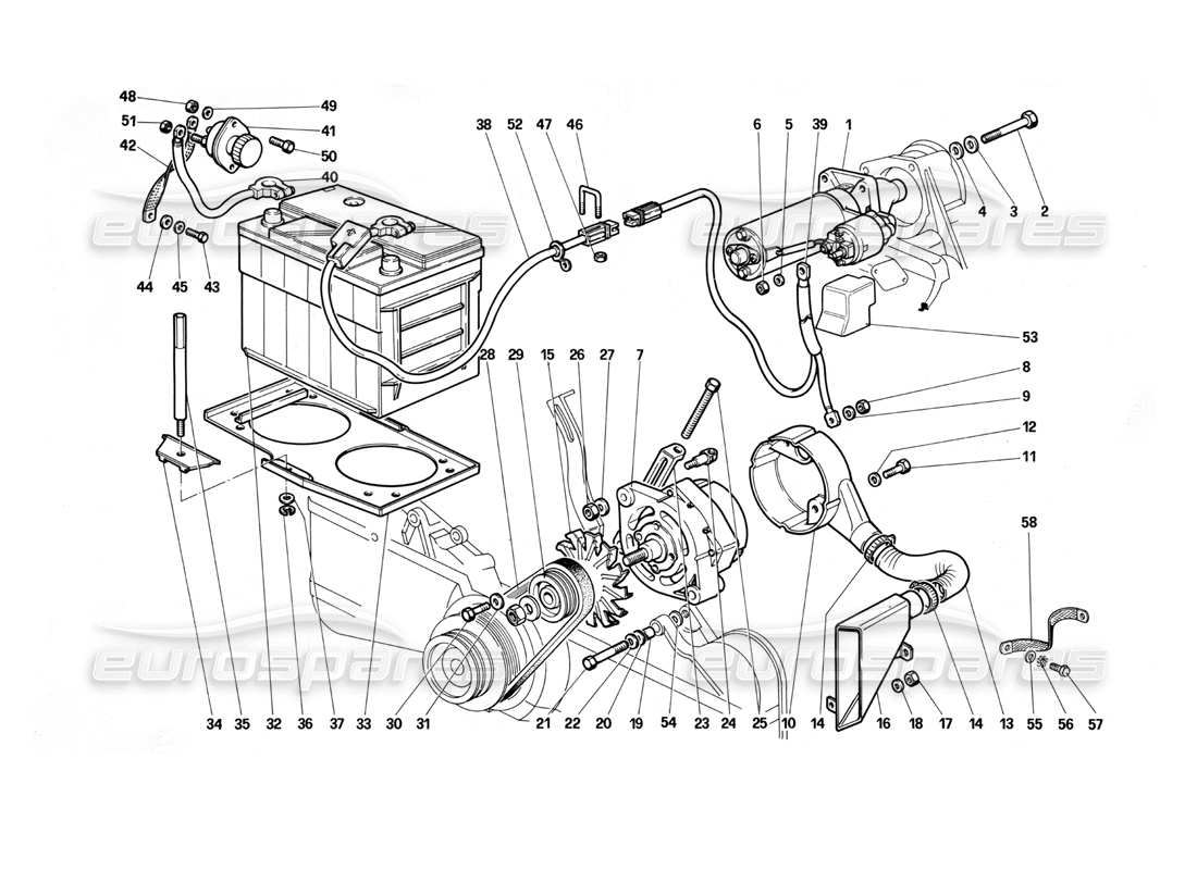 ferrari testarossa (1990) teilediagramm der aktuellen generation
