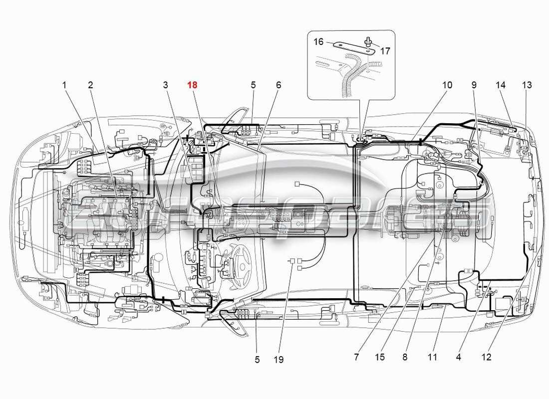 maserati 4200 gransport (2005) teilediagramm des elektrischen systems