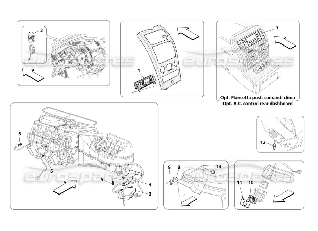 maserati qtp. (2006) 4.2 ac-gruppe: teilediagramm der elektronischen steuerung