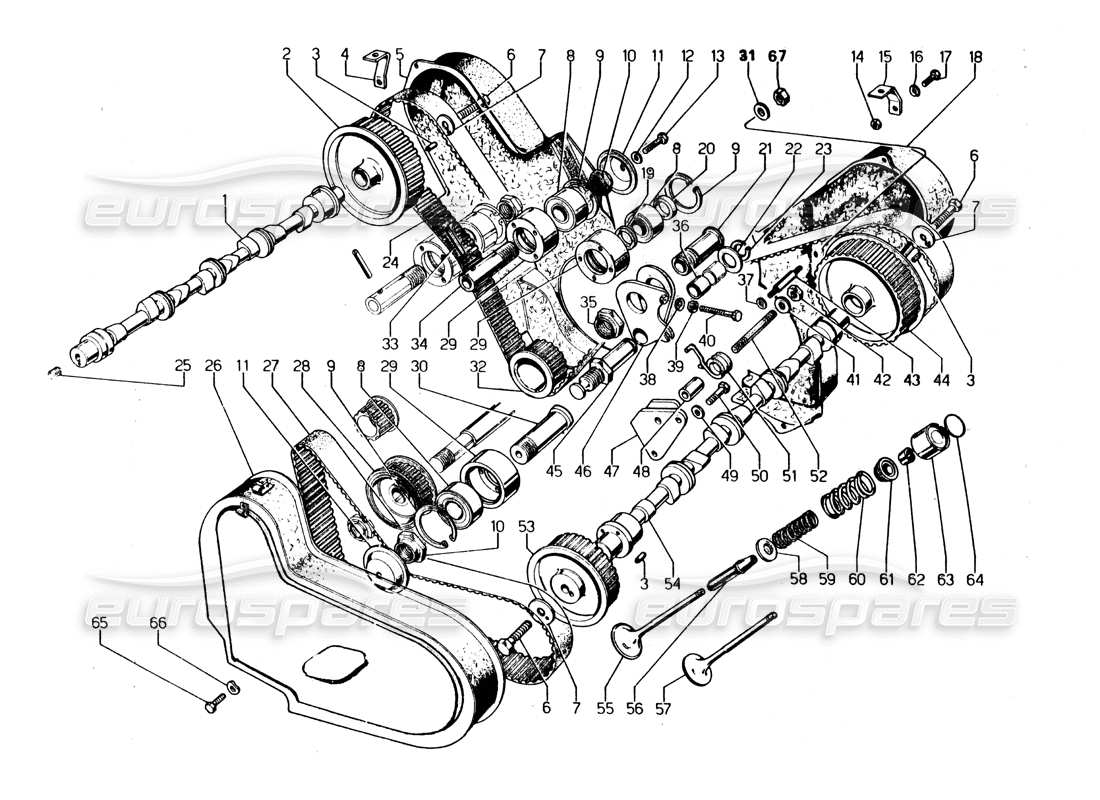 lamborghini urraco p250 / p250s verteilungsteildiagramm