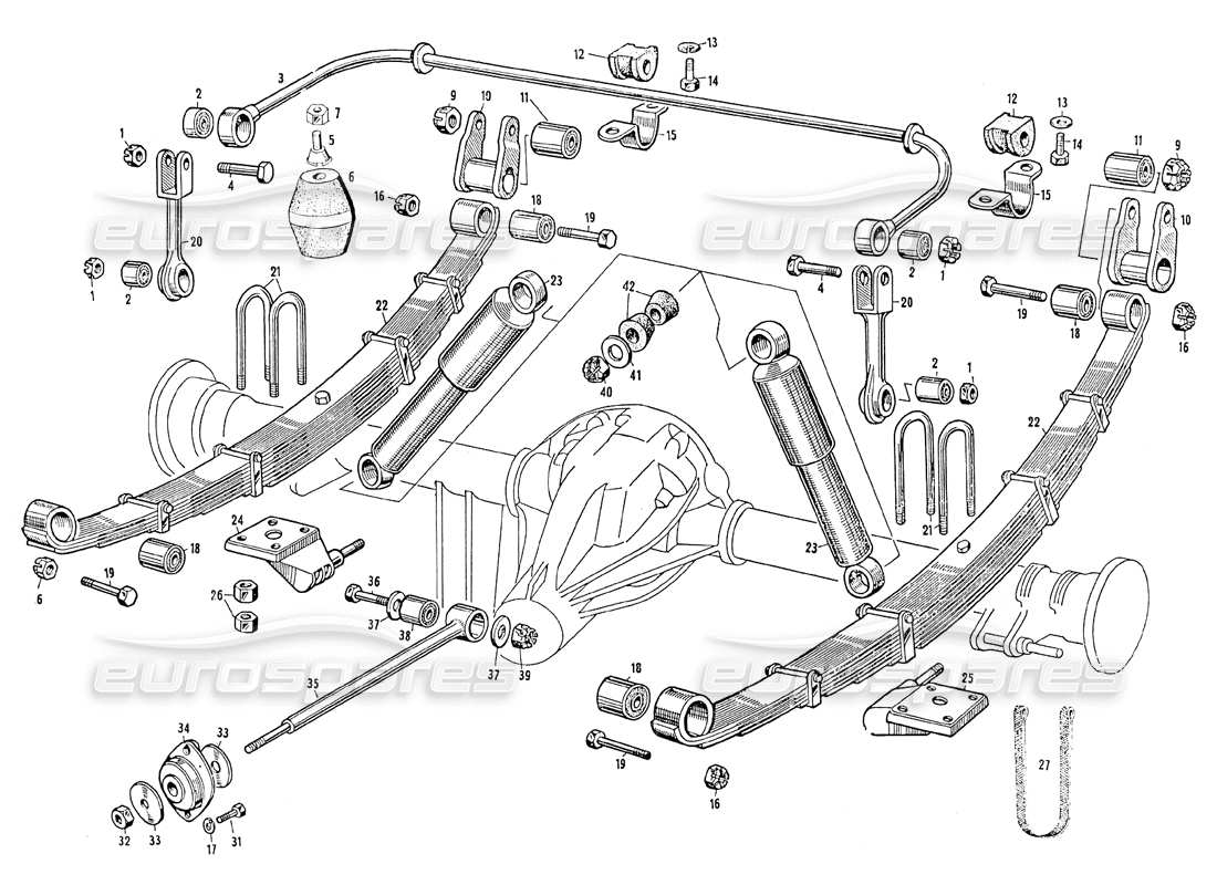 maserati mistral 3.7 hinterradaufhängung teilediagramm