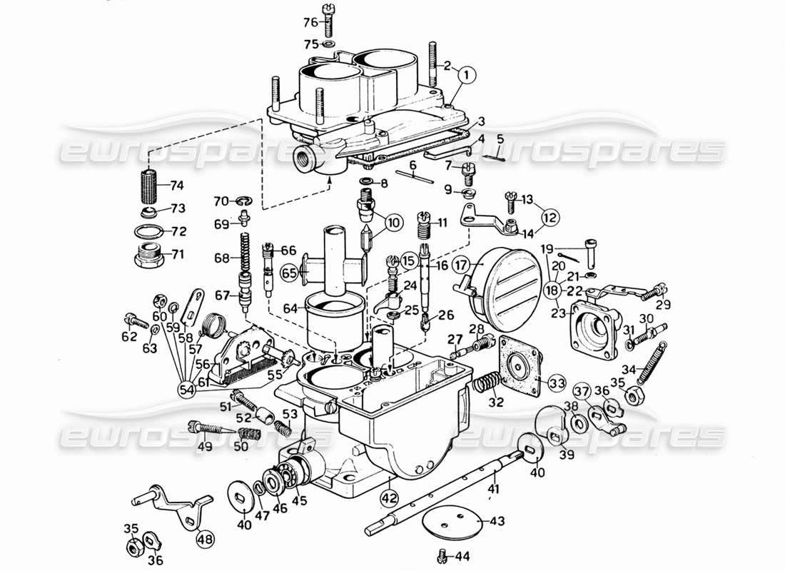 ferrari 206 gt dino (1969) weber 40 dcnf-1 vergaser-teilediagramm