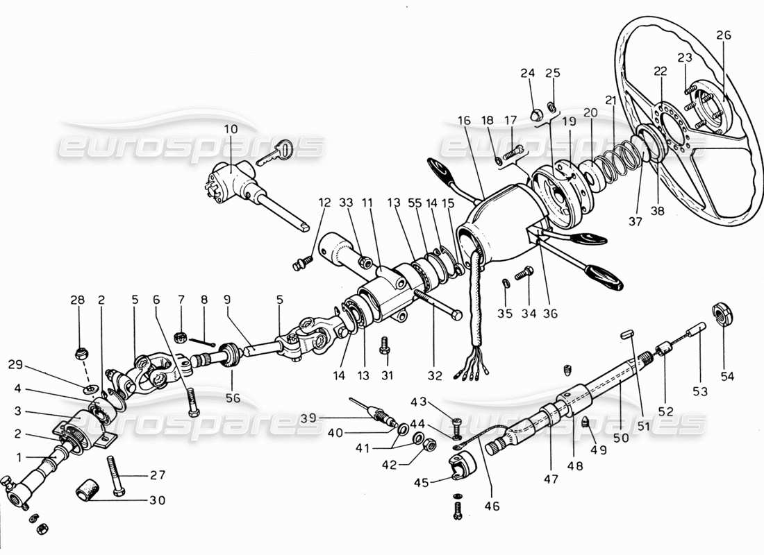 ferrari 206 gt dino (1969) lenksteuerung teilediagramm