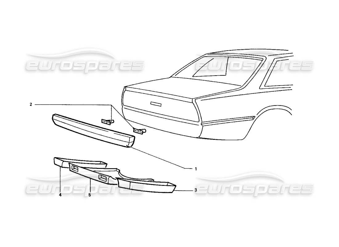 ferrari 412 (coachwork) heckstoßstange und unterboden teilediagramm