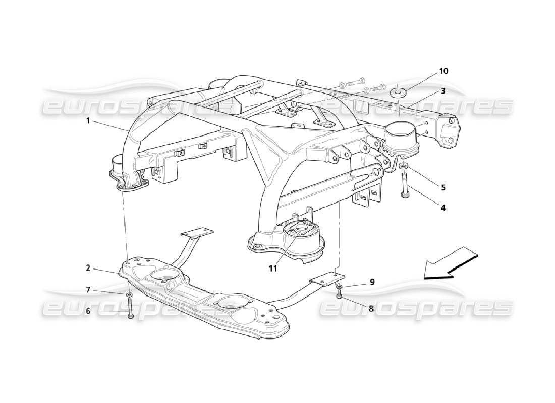 maserati qtp. (2006) 4.2 hinterer untergestell teilediagramm