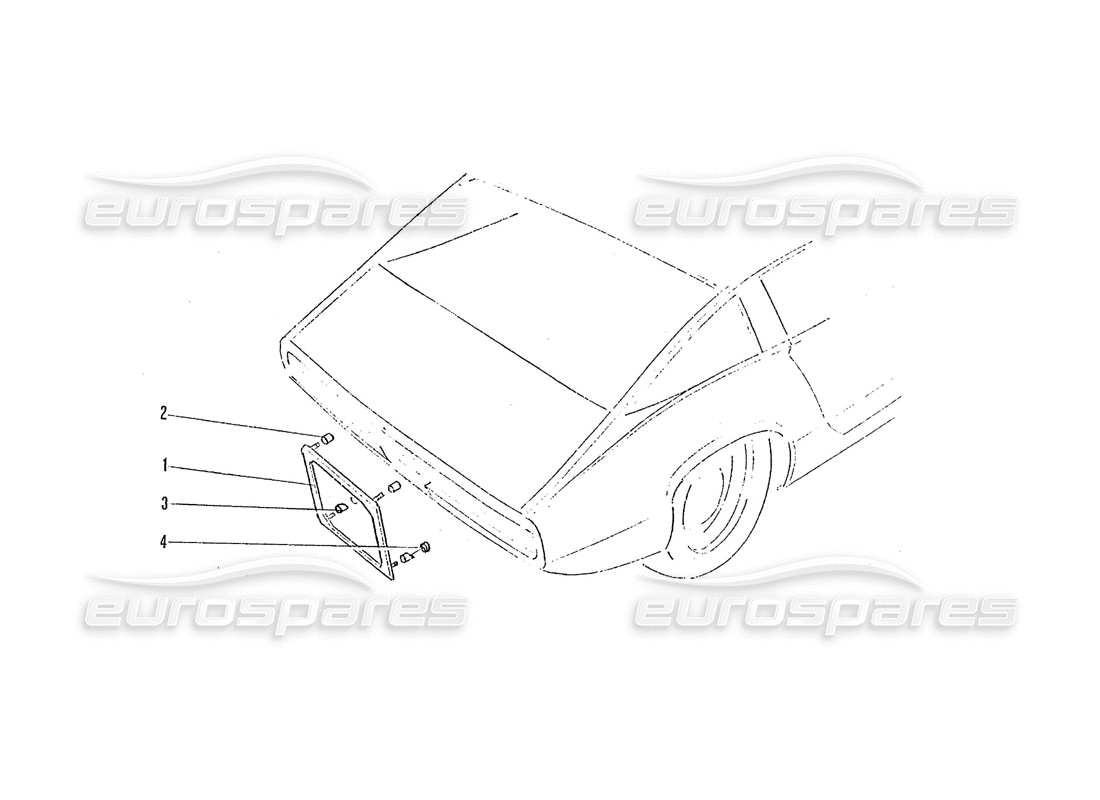 ferrari 365 gtc4 (coachwork) teilediagramm für hinteren nummernschildhalter