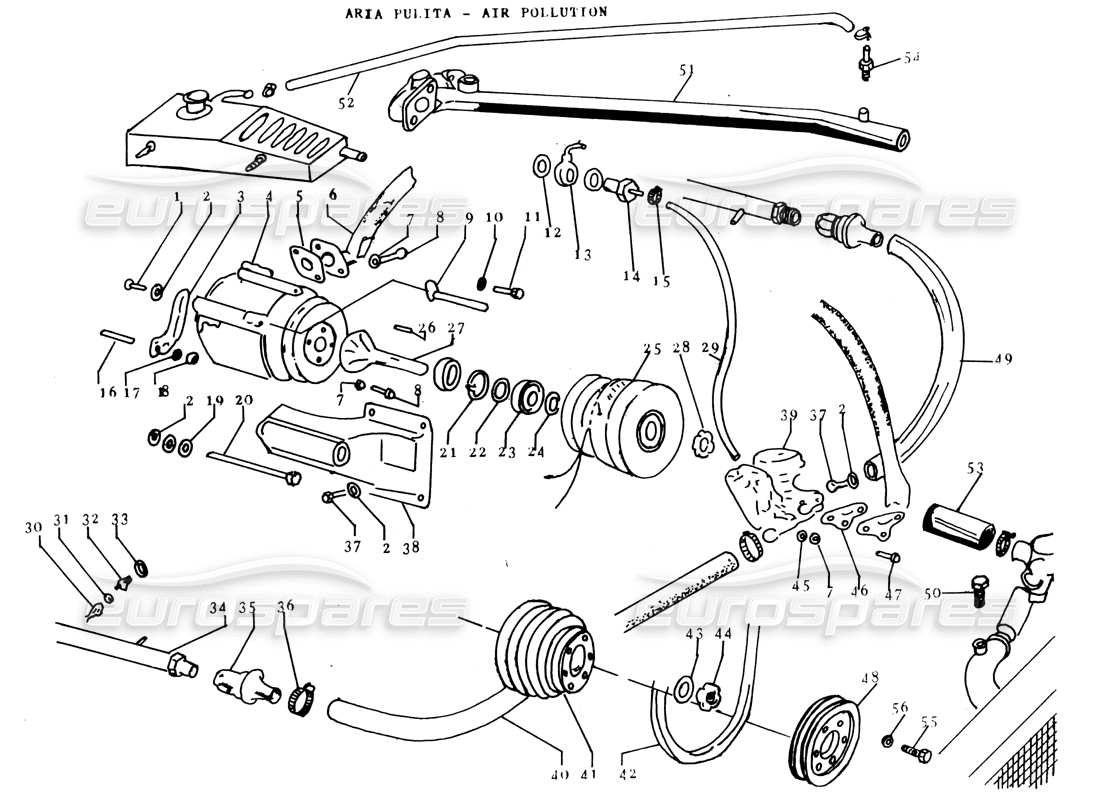 lamborghini espada luftverschmutzungspumpen (usa) teilediagramm