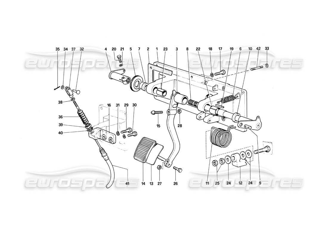 ferrari 412 (mechanical) kupplungsausrücksteuerung - 412 m. rhd ersatzteildiagramm