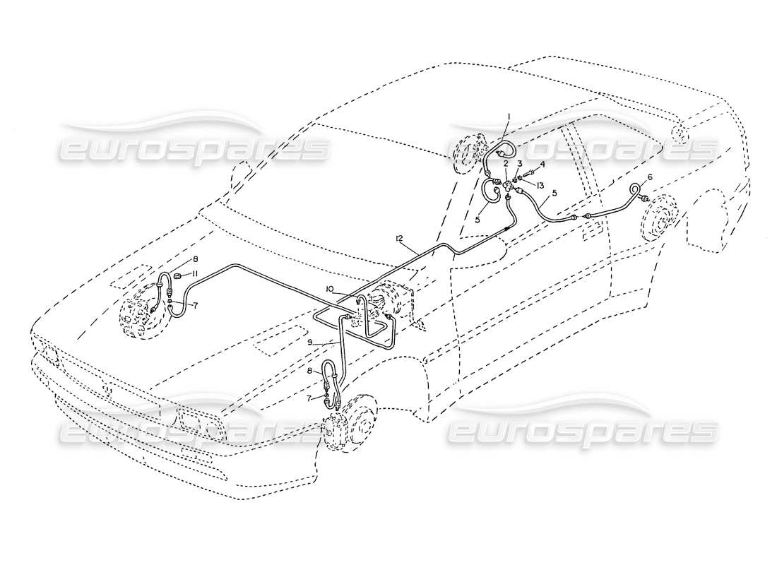 maserati ghibli 2.8 (non abs) teilediagramm für power-sheering-rohrleitungen