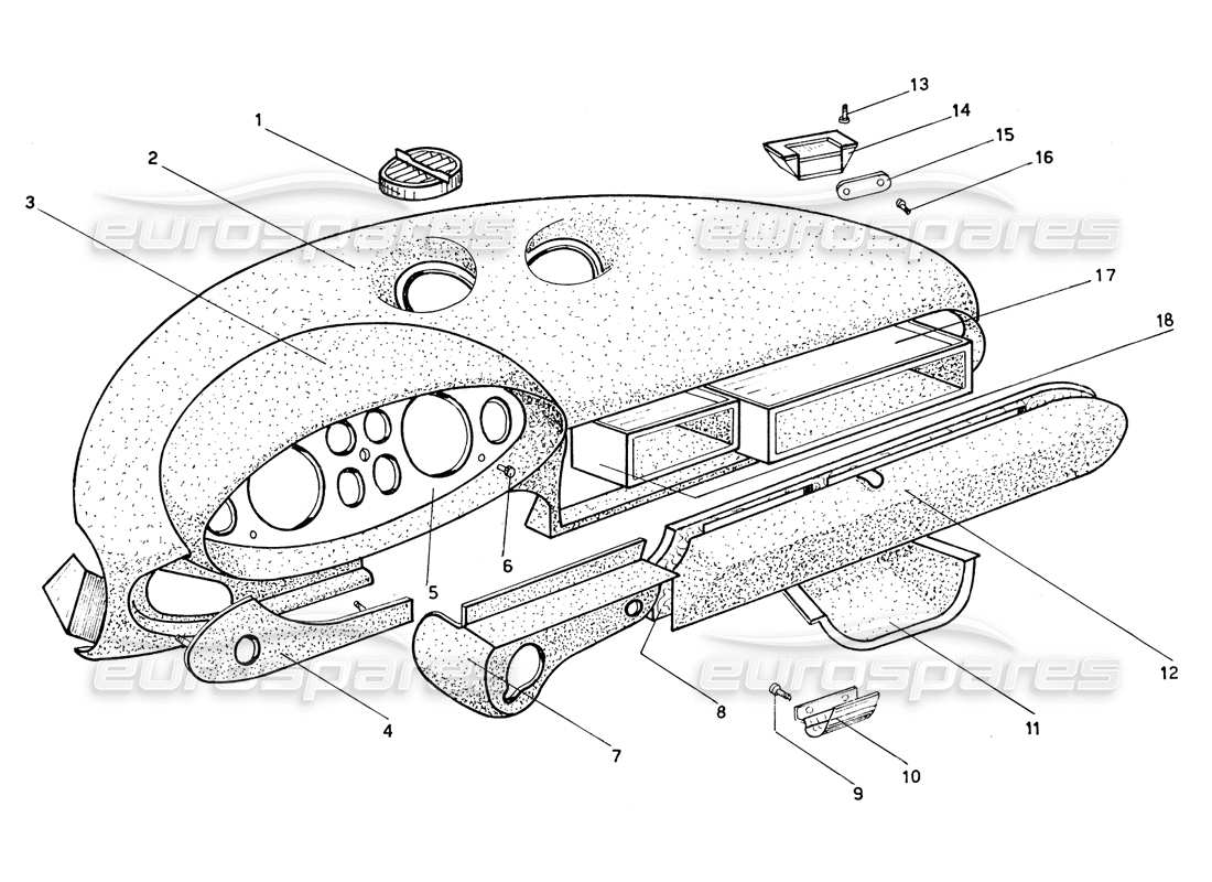 ferrari 206 gt dino (coachwork) dashboard-ersatzteildiagramm