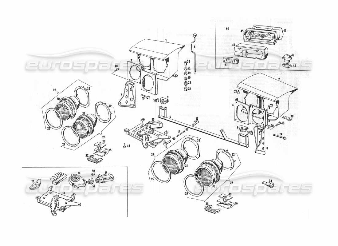 maserati indy 4.2 beleuchtung teilediagramm