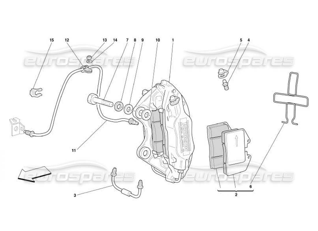 ferrari 550 barchetta bremssattel für hinterradbremse - teilediagramm