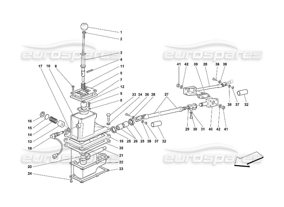 ferrari 550 barchetta äußere getriebesteuerung teilediagramm