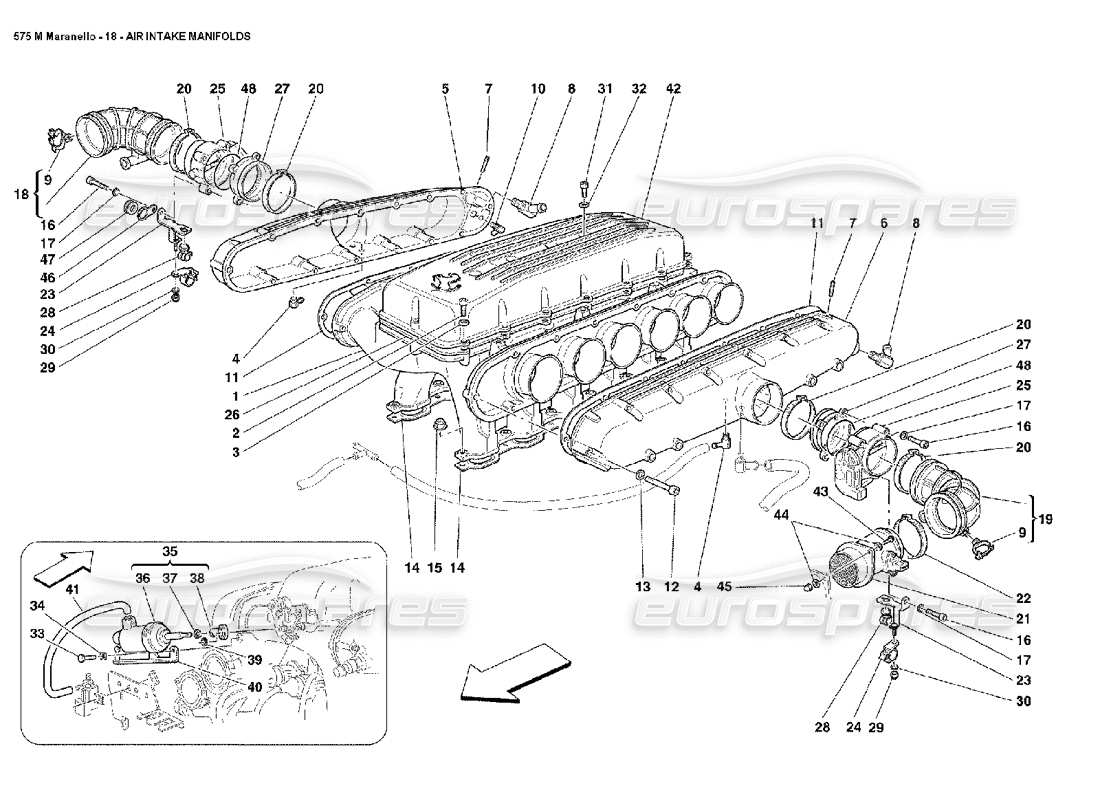 ferrari 575m maranello luftansaugkrümmer teilediagramm