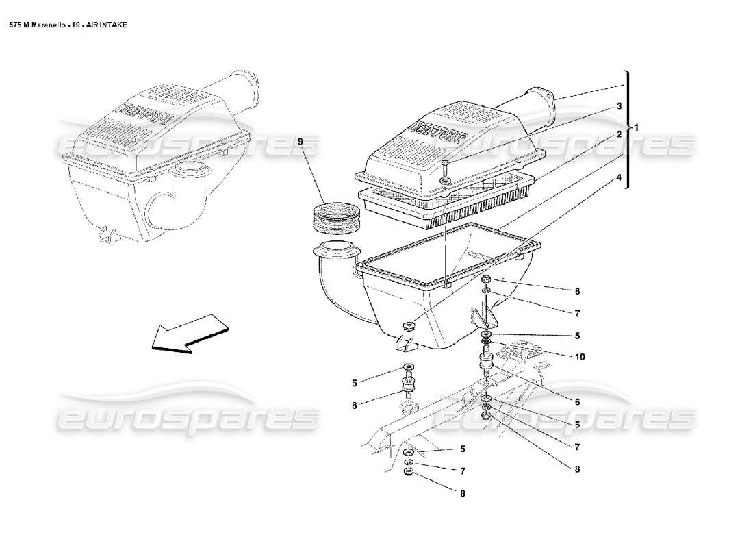 ferrari 575m maranello lufteinlass teilediagramm
