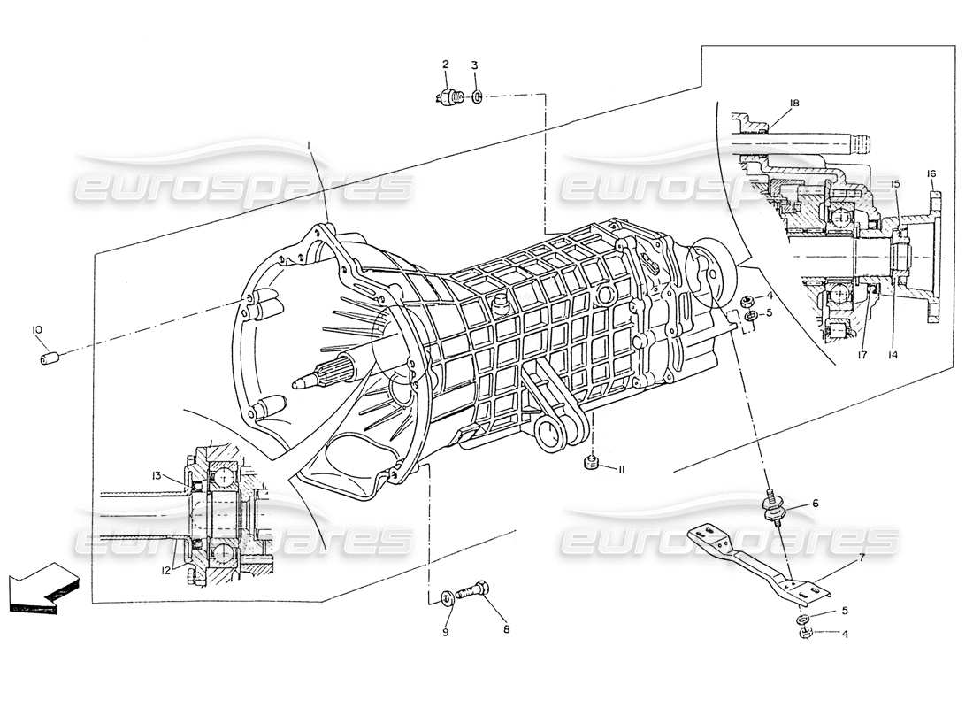 maserati ghibli 2.8 (non abs) mechanisches getriebe, 6 geschwindigkeitsteildiagramm