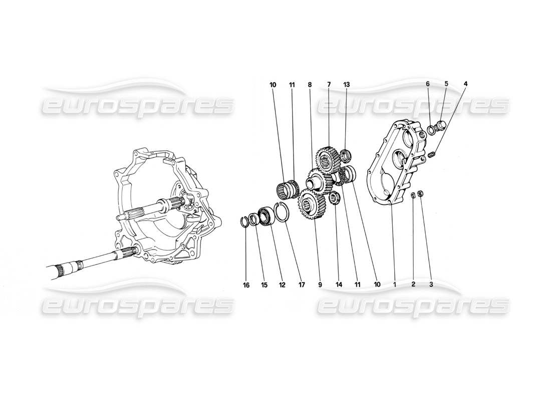 ferrari 208 turbo (1982) getriebe-teilediagramm