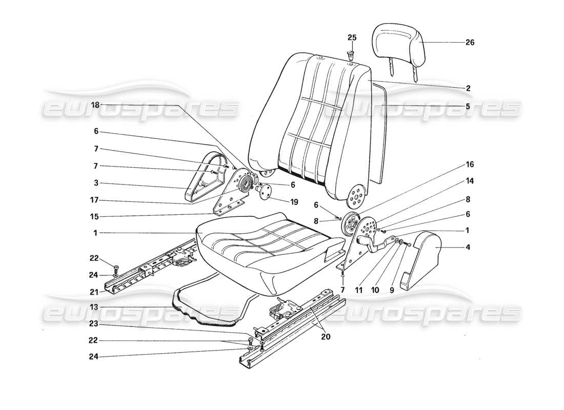 ferrari 328 (1988) seat-ersatzteildiagramm