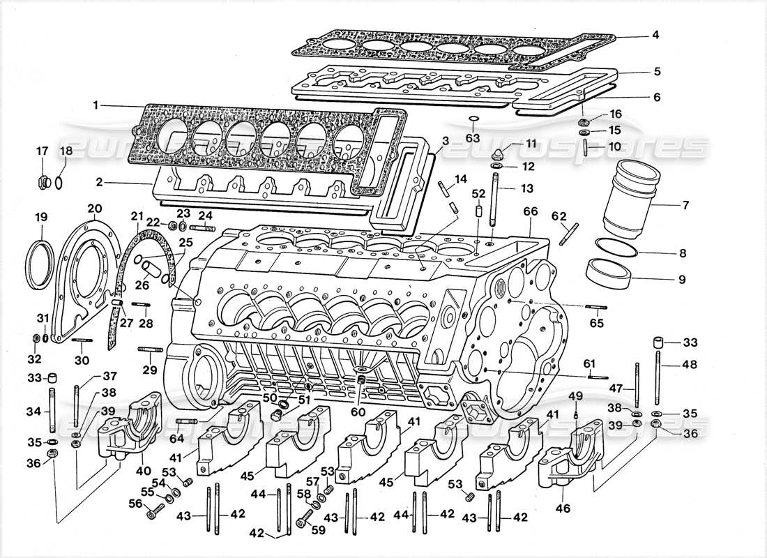 lamborghini lm002 (1988) kurbelgehäuse teilediagramm