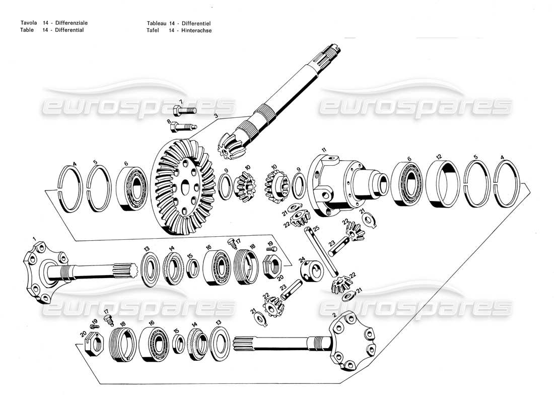 maserati merak 3.0 differential teilediagramm