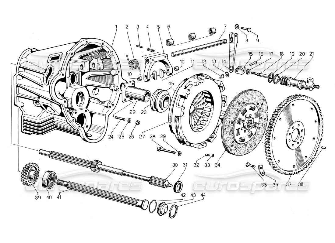 lamborghini countach 5000 qvi (1989) kupplung teilediagramm