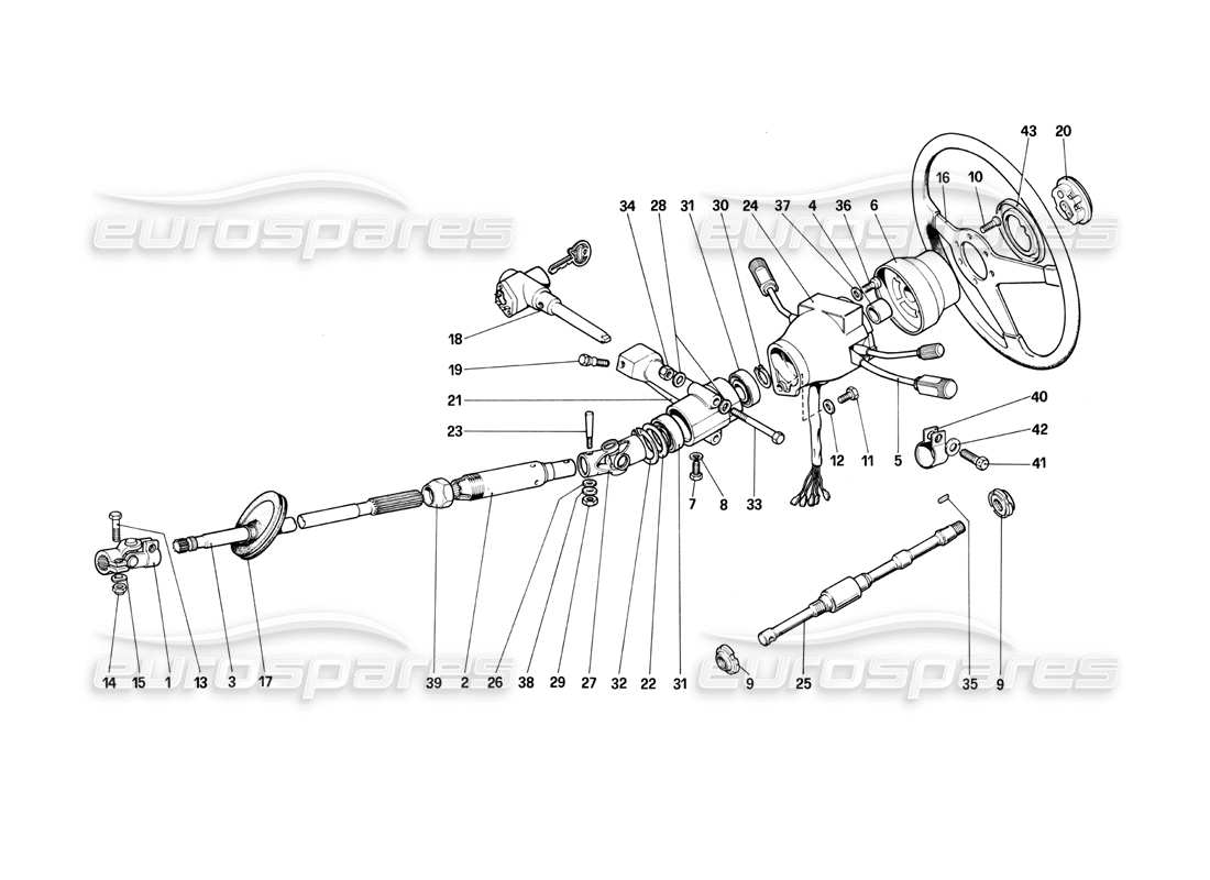 ferrari 400i (1983 mechanical) lenksteuerung teilediagramm