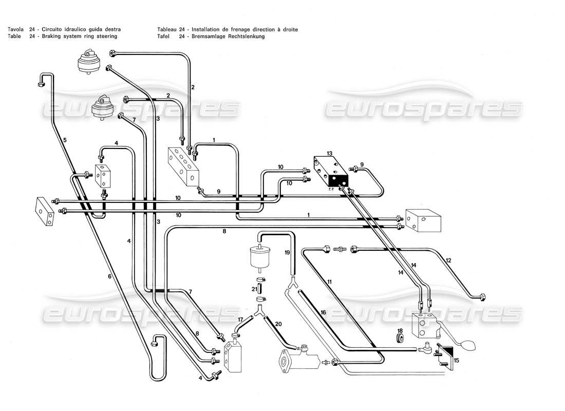 maserati merak 3.0 bremssystem ringsystem teilediagramm