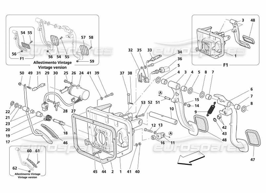 maserati 4200 spyder (2005) pedale und elektronische beschleunigungssteuerung -nicht für gd- teilediagramm