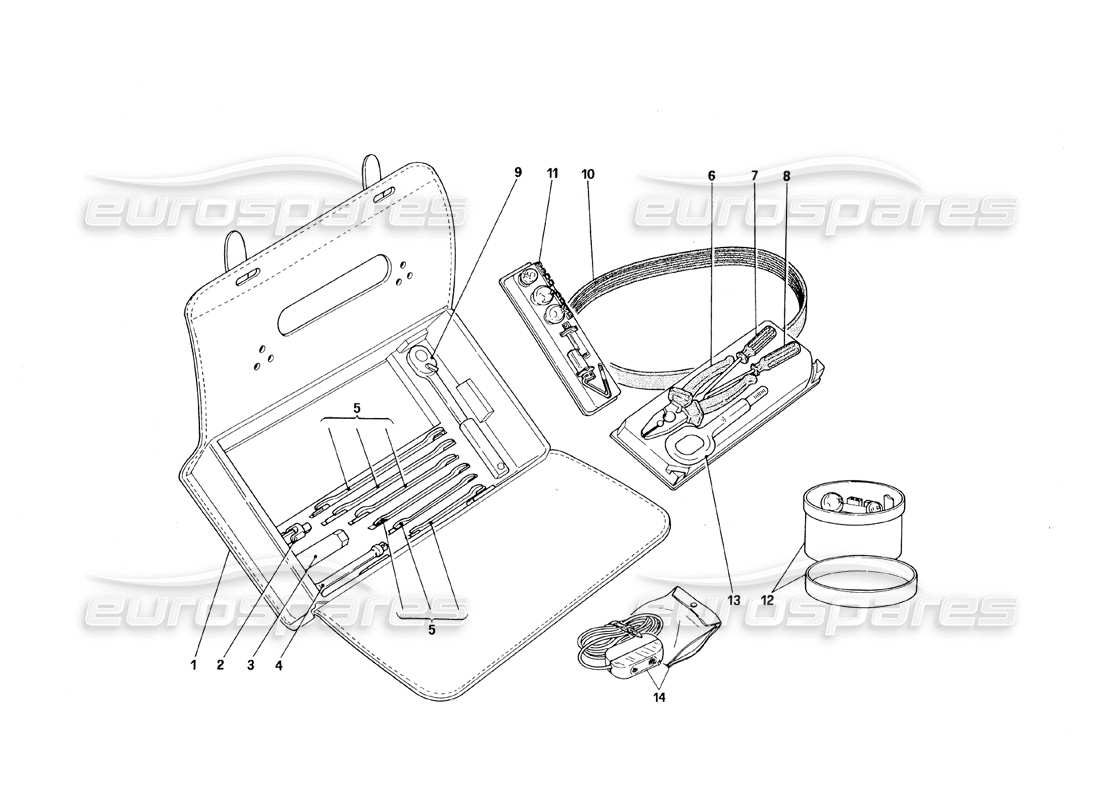 ferrari 348 (1993) tb / ts ausrüstung - teildiagramm für horizontale beutel