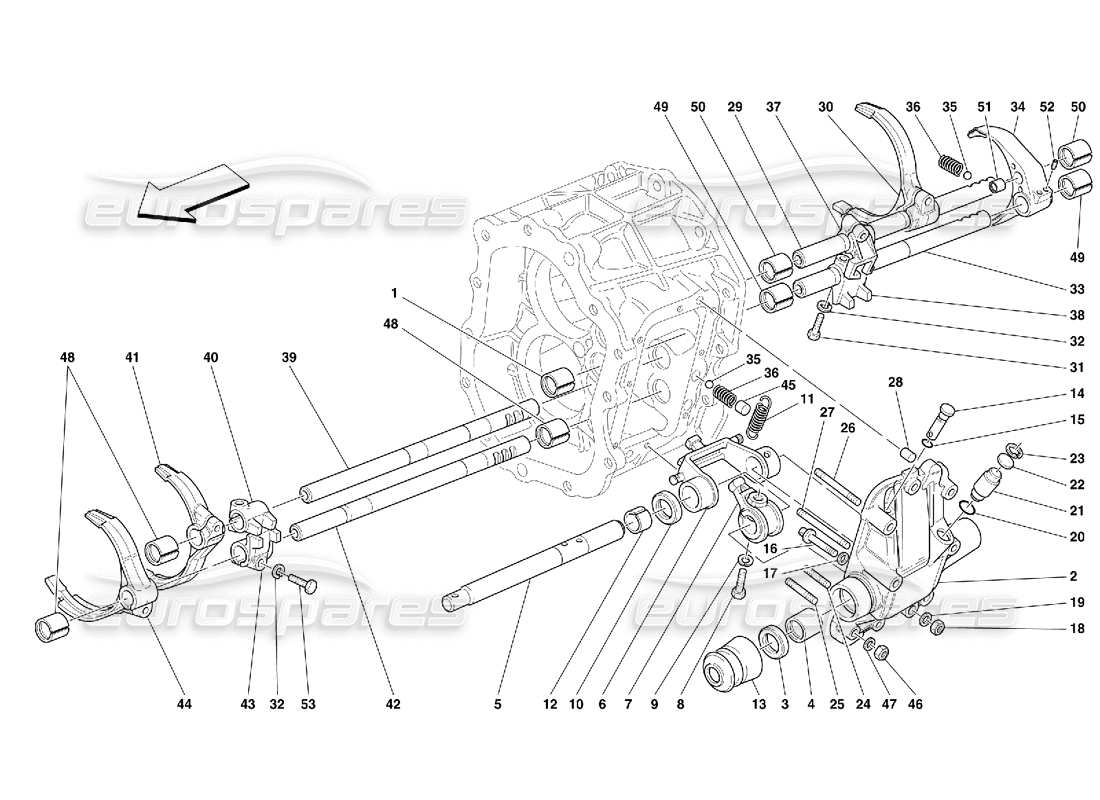 ferrari 456 gt/gta innenliegende getriebesteuerung - nicht für 456 gta-teilediagramm