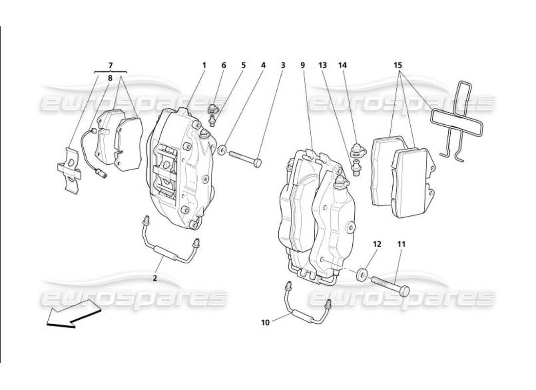 maserati 4200 coupe (2005) bremssattel-teilediagramm