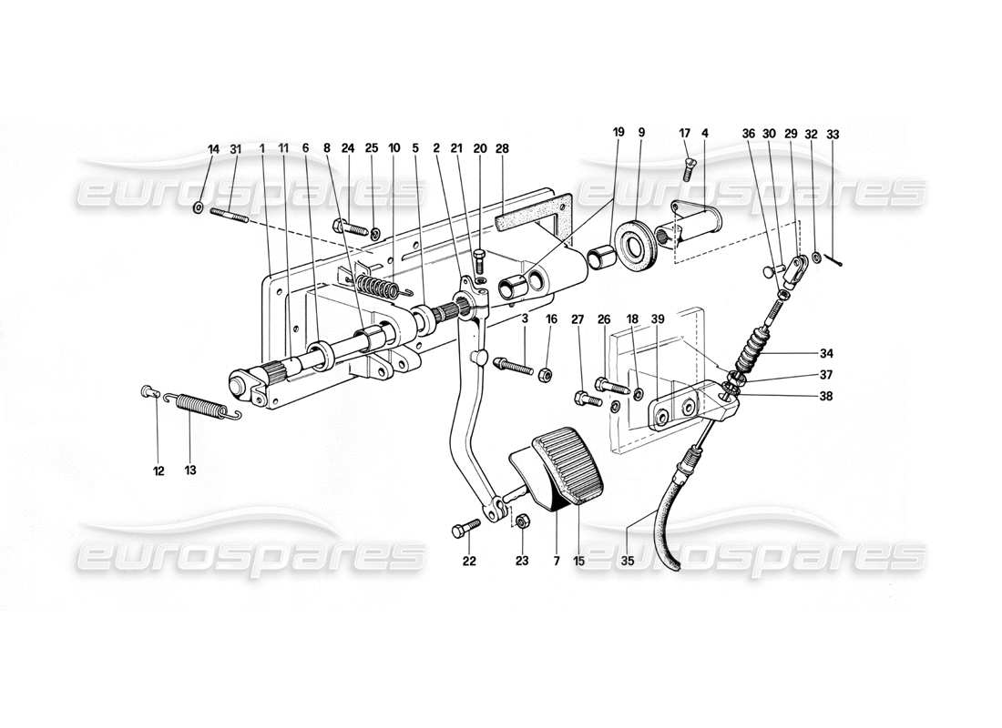 ferrari 412 (mechanical) kupplungsfreigabesteuerung - 412 m. lhd-ersatzteildiagramm