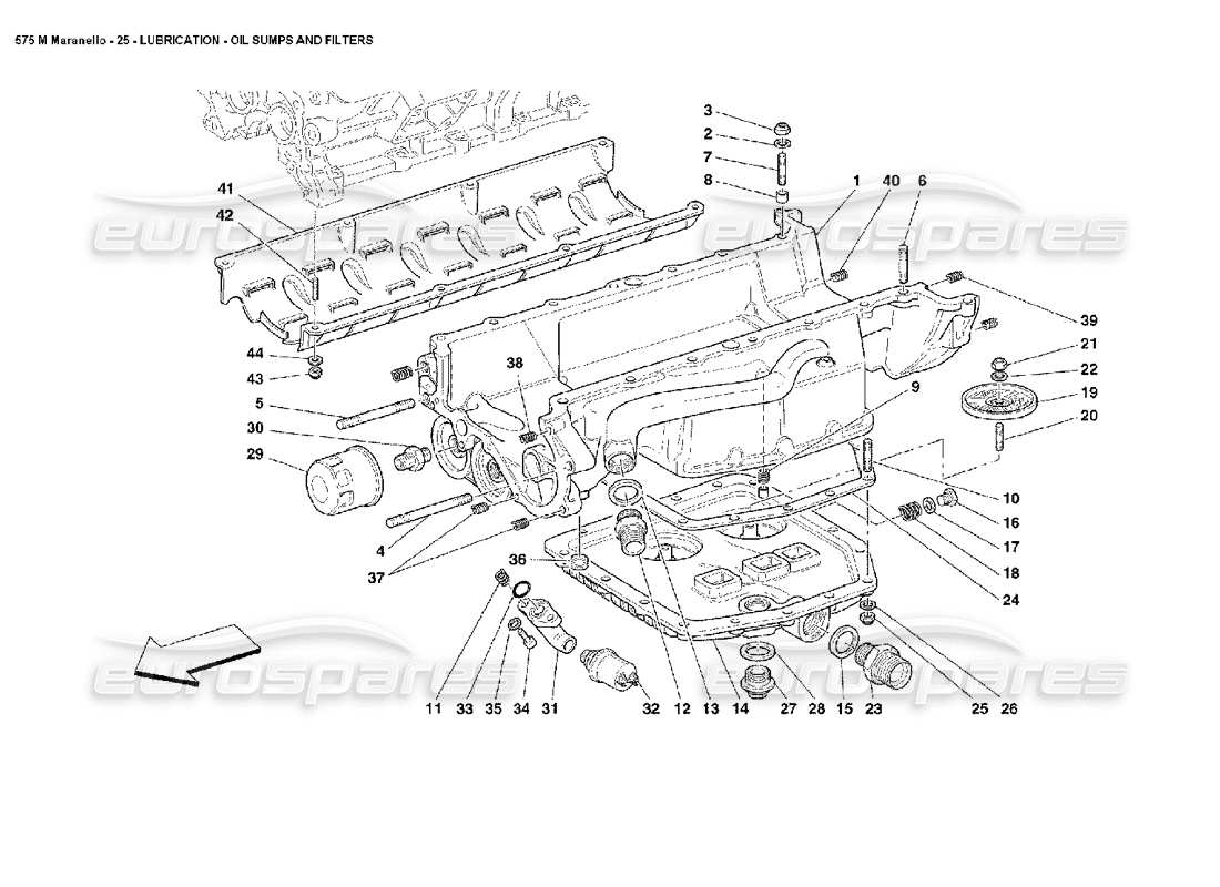 ferrari 575m maranello teilediagramm für schmierölwannen und -filter