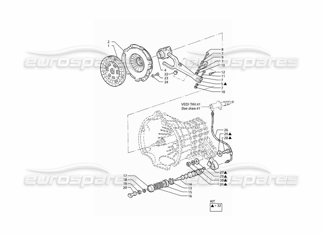 maserati ghibli 2.8 (abs) kupplung teilediagramm