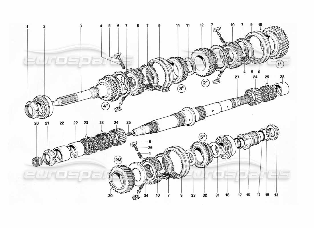 ferrari 412 (mechanical) layshaft-412m. teilediagramm