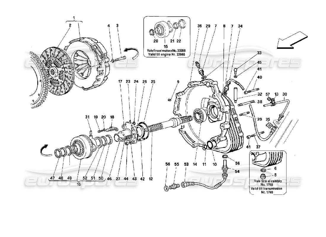 ferrari 512 tr kupplungssteuerung teilediagramm