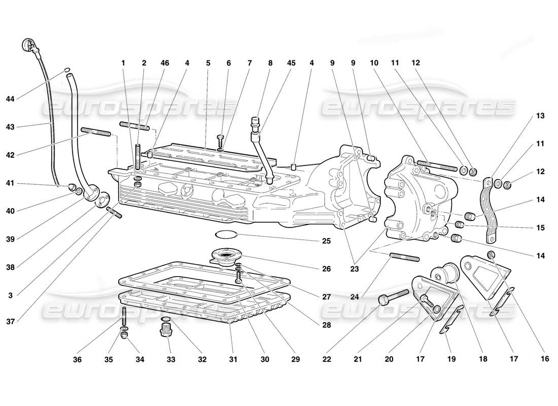 lamborghini diablo vt (1994) ölwanne teilediagramm