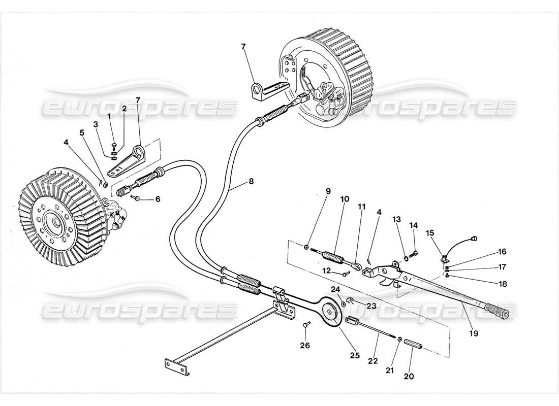 lamborghini lm002 (1988) handbremse teilediagramm