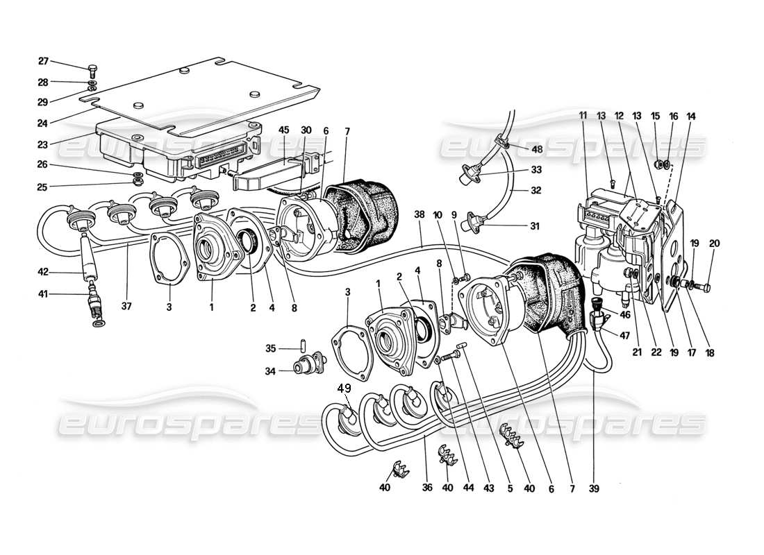 ferrari 328 (1988) teilediagramm der motorzündung